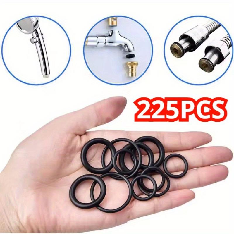 225Pcs/Bag Black Rubber O Ring Assortment Washer Gasket Sealing O-Ring Kit 18 Sizes For Faucet Hose Connector Sealing Valve