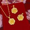 Gold-Plated Peony Pendant for Women: Symbol of Wealth & Prosperity, Durable & Fade-Resistant Clavicle Chain.