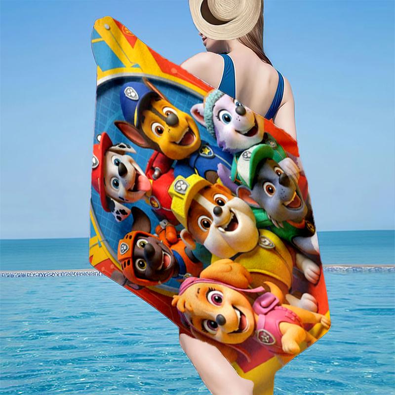 Dog Paw Heroes Beach Towel, Super Soft Microfiber, Gift for Her/Him, Birthday, for Pool, Beach, Travel, Home Decor Fan gifts