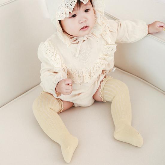 1 Pair Baby Long Knee-High Socks for Spring & Fall Soft Skin-Friendly Cotton Socks Breathable Anti-Slip Fungus Resistant Kids Socks