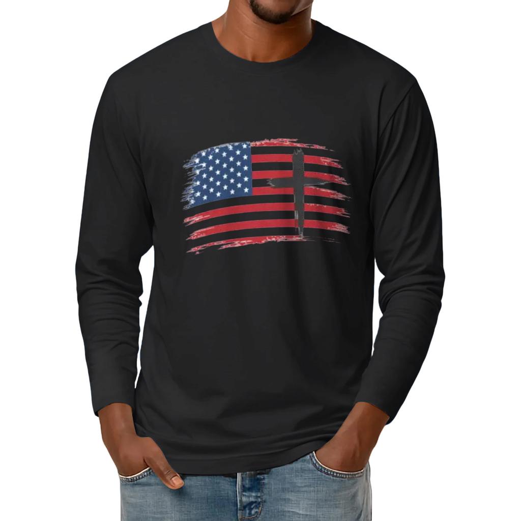 Men's Basic Round Neck Long Sleeve Bottoming Shirt Top