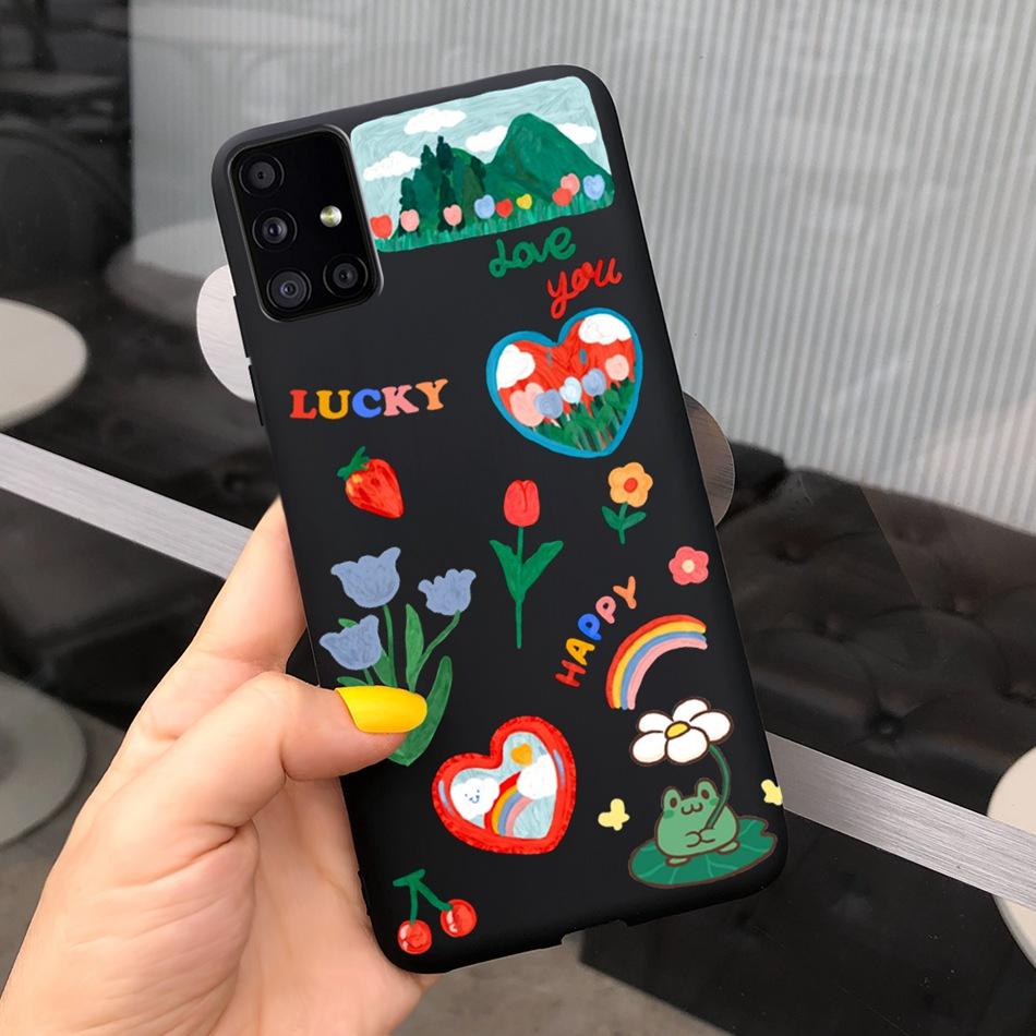 Cute Cartoon Phone Case For Samsung Galaxy M51 M31 Candy Color Soft Silicone Back Cover For Samsung M51 SM-M515F M31 Prime M315F