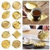 Chinese Style Retro Metal Coaster Exquisite Elegant Cup Holder Golden Heat Resistant Insulation Pad Home Decoration