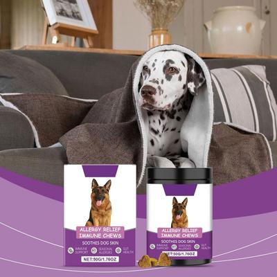 Compresse Masticabili per Sollievo della Pelle del Cane Sollievo Lenisce il Prurito Supporta Immunità Digestione