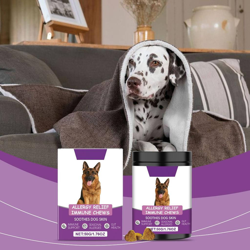 Dog Skin Relief Chewable Tablets Relief Soothes Itch Supports Immune Digestion