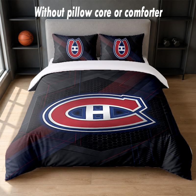 Montreal Canadiens Design Bed Bedding Set 1 Duvet Cover + 2 Pillowcases Soft Breathable Household Bed Linens