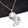 Leaf Rainbow Moonstone 925 Silver Plated Necklace 18" Father's Day Gift Q9j64