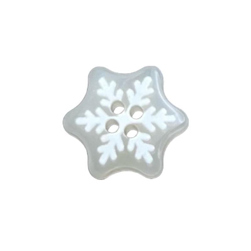 10pcs Snowflake Resin Button, White Handmade Decorative Scrapbook DIY Crafts Baby Clothing Accessorie Bead Jewelry