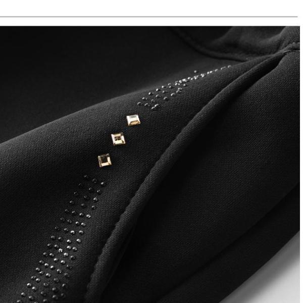 Χειμερινό Παντελόνι με Επένδυση Μαύρο Φαρδύ Πυκνό Φαρδύ Ζεστό Παντελόνι Μαμά Βαμβακερό Παντελόνι Μέσης Ηλικίας και Ηλικιωμένων Γυναικών Μεγάλο Μέγεθος 7XL