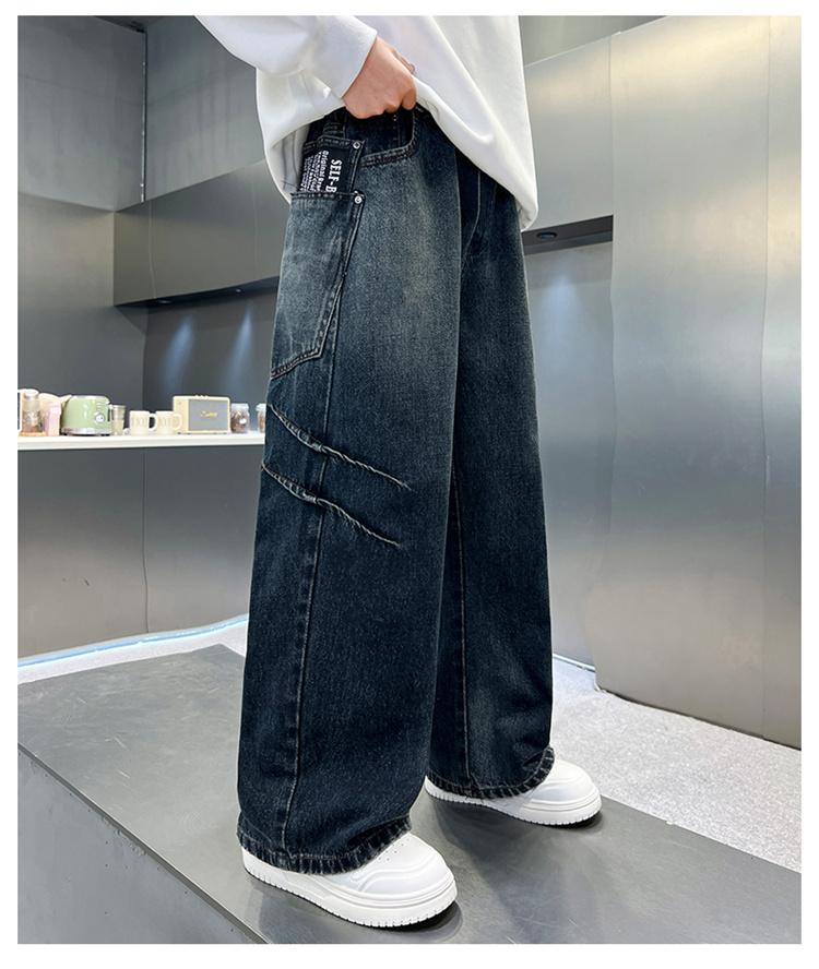 Children's Clothing, Boys' Spring Pants, 2026 New Style, Mid To Large Size, Boys' Spring and Autumn Jeans, Boys' Spring Wide Leg Pants, Trendy