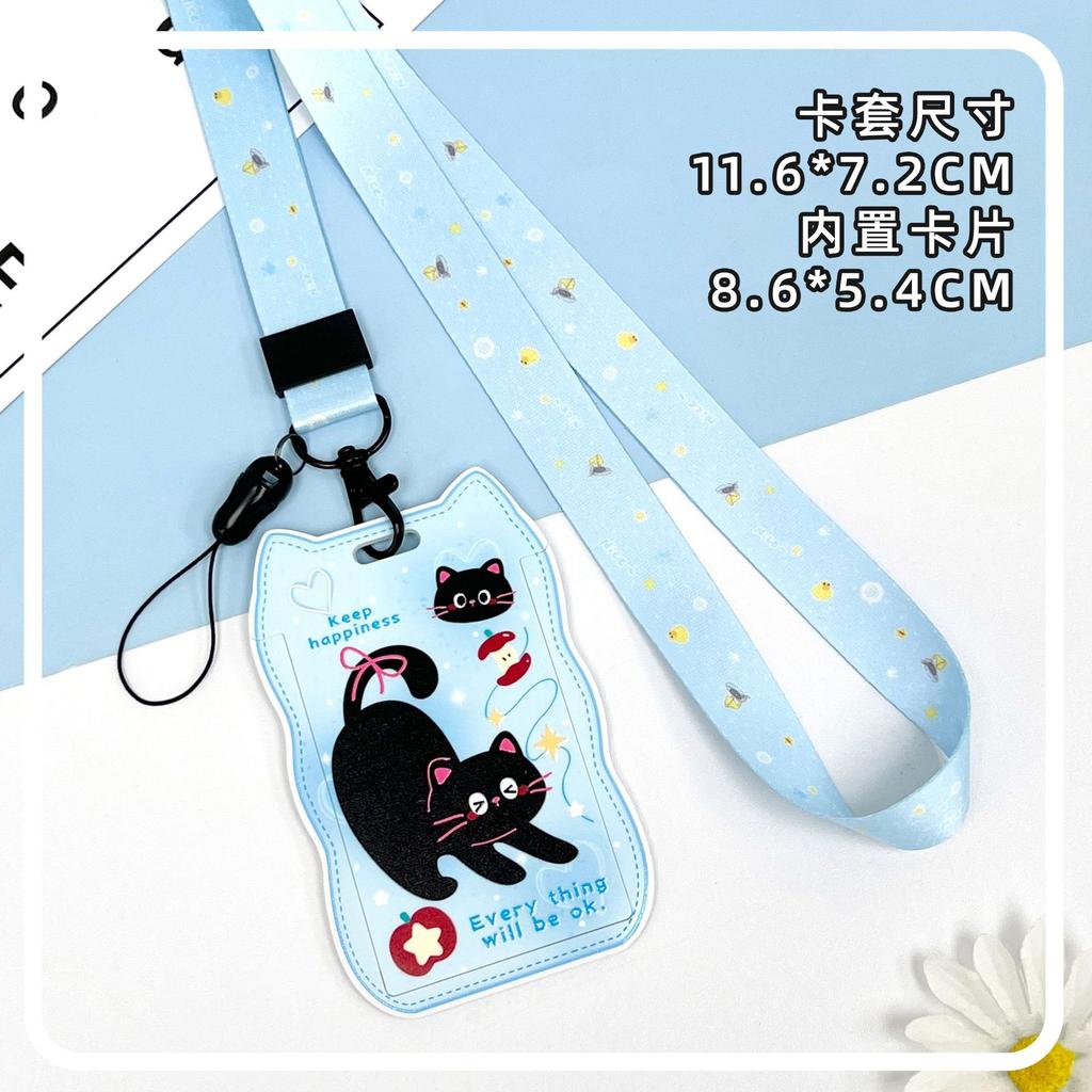Creative Cat Ear Wave Card Cover Student Campus Cards Case Employee Id Card Holder Sliding Cover ABS ID Holder Bus Card Holder