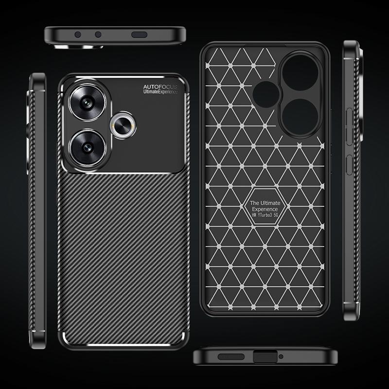 Carbon Fiber Cover For Xiaomi Redmi Turbo 3 Case Anti-knock Soft Silicone Funda Redmi Turbo 3 Thin Phone Case For Redmi Turbo 3