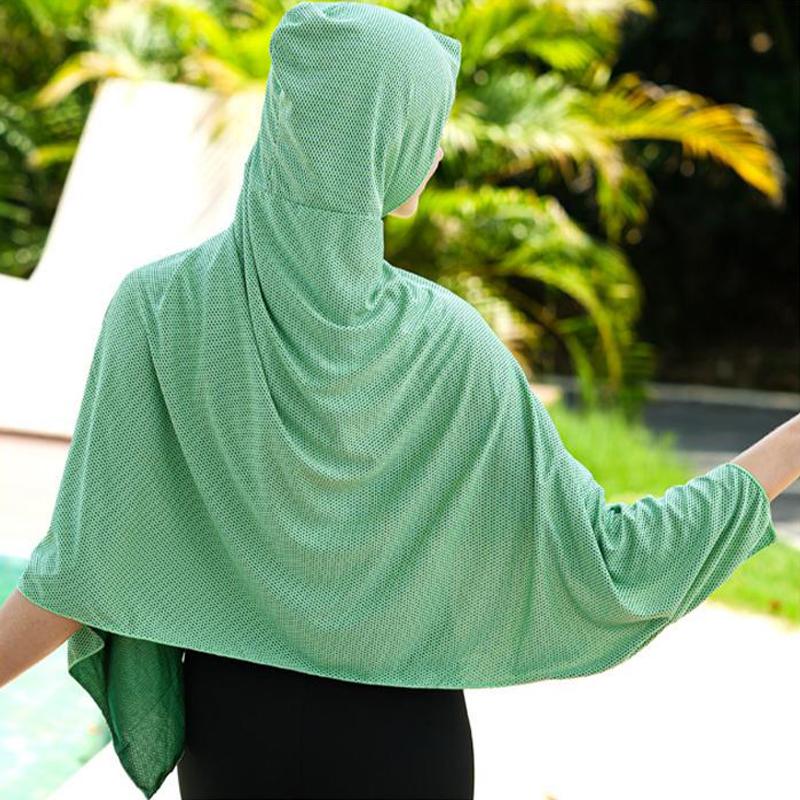 Ice Cool Beach Poncho Cover Up Quick Dry Sunscreen Clothing Oversized Hooded Towel Wrap 4-In-1 For Swimming Beach Pool Travel