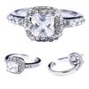 Women's Engagement Bridal Wedding Band Shiny Luxury Square Rhinestone Ring Gift