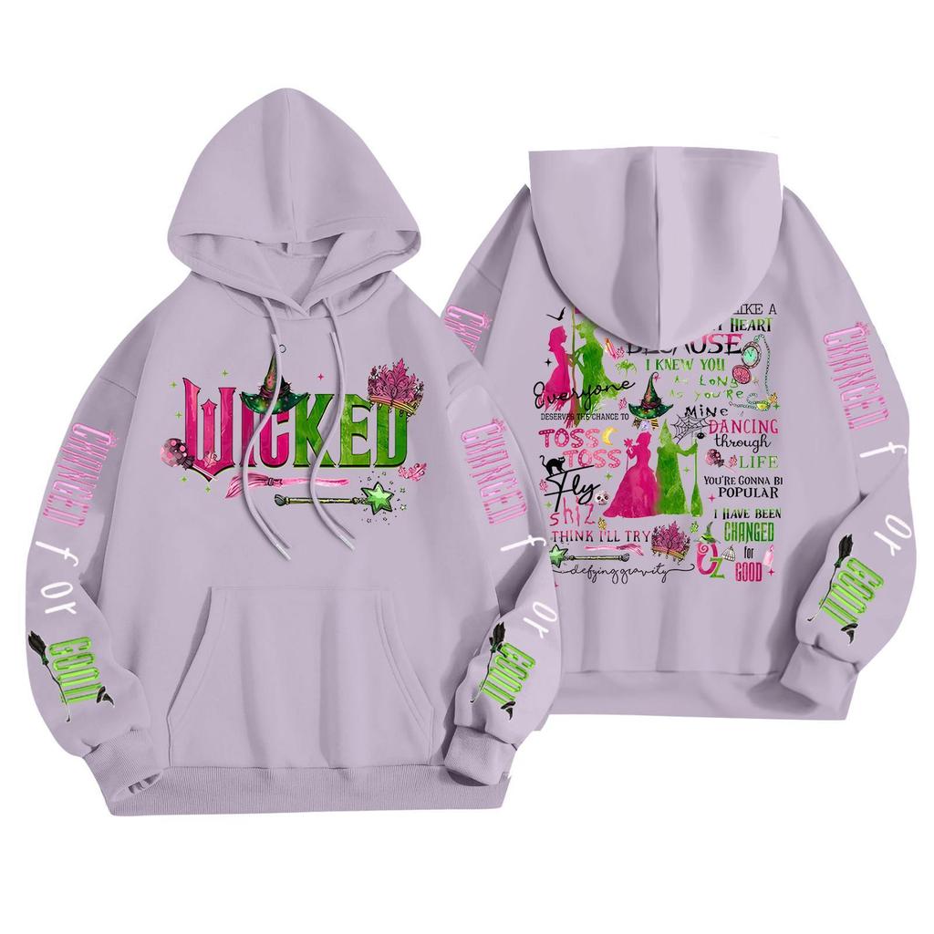 Women's Fashionable Casual Hooded Long Sleeved Printed Sweatshirt