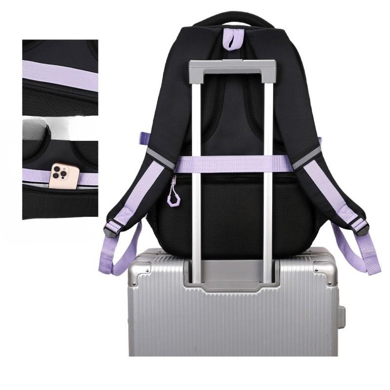 Cute Backpack for Elementary and Middle School Students, Soft Cloth Spine Protection, Lightweight and Large Capacity Backpack for Girls