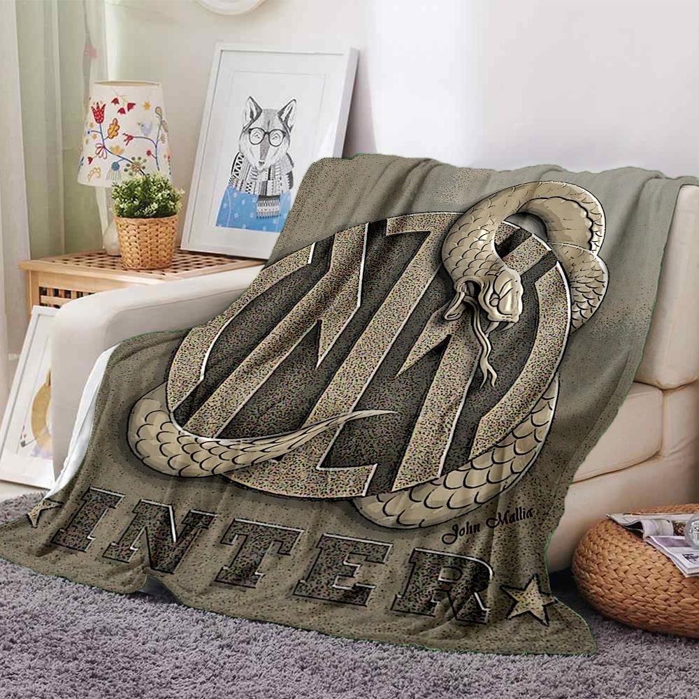 Coperte con Logo Snake Inter Milan in Flanella Stampata Traspiranti Calde Plaid per Casa Ufficio Copriletti 0708a92