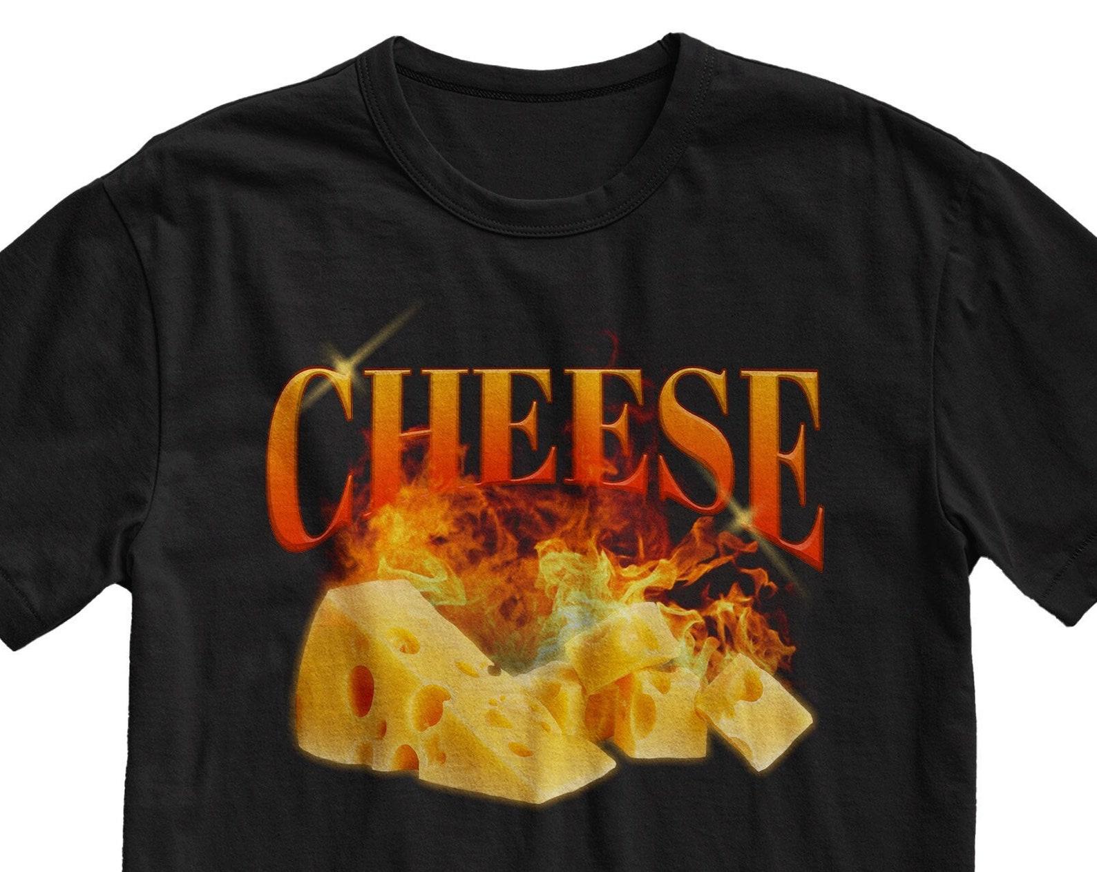 Flaming Cheese T-Shirt - Funny Foodie Graphic Tee 4XL