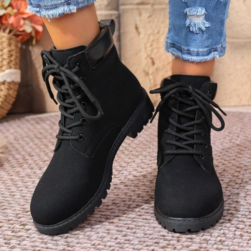 Women's Autumn British Style Matte Thick-Soled Martin Boots - Plus-Size, Student-Friendly, Versatile, Trendy