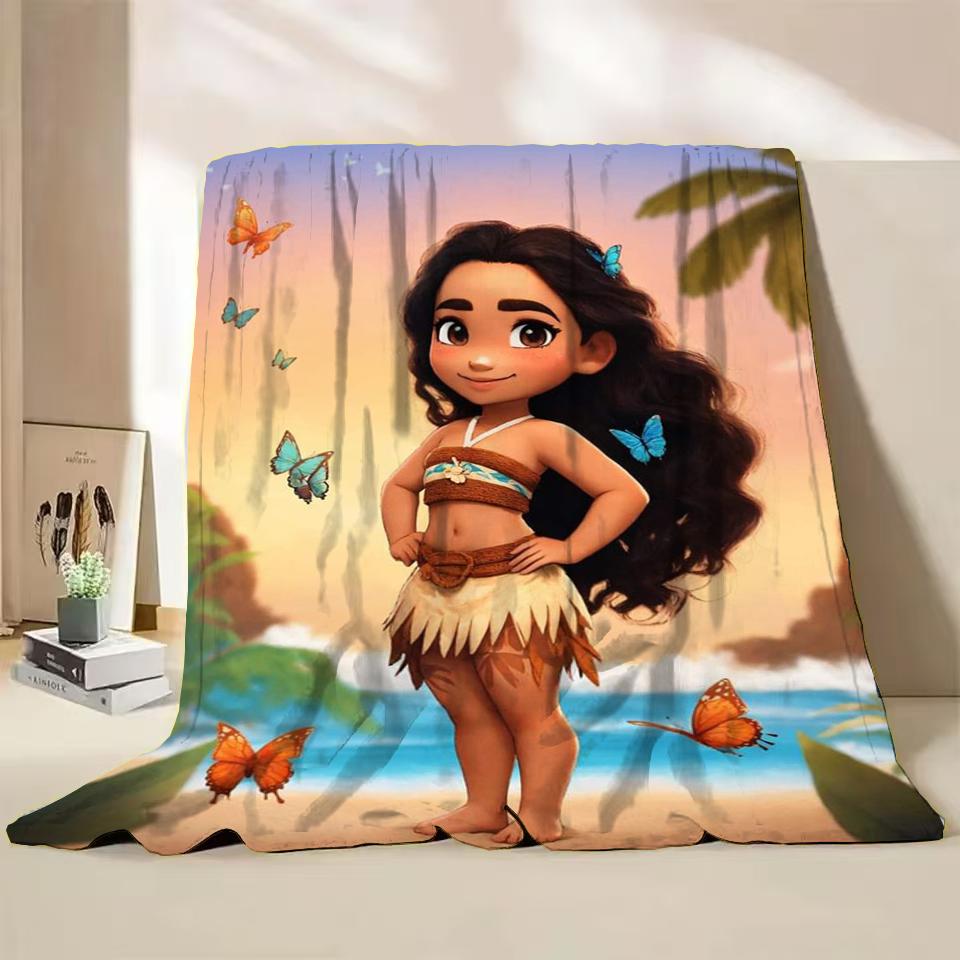 Disney Moana Duffy Flanel Worpdeken voor Bed Sofa Thuis Slaapkamer Kantoor Reizen Kinderdeken Kinderen Winter Warm Cadeaus