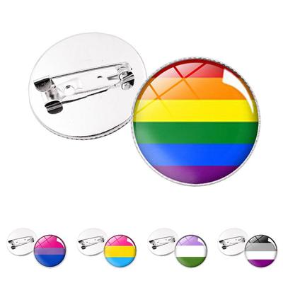 Rainbow  Pride Time Gemstone Brooch Clothing Accessories Vintage Pins