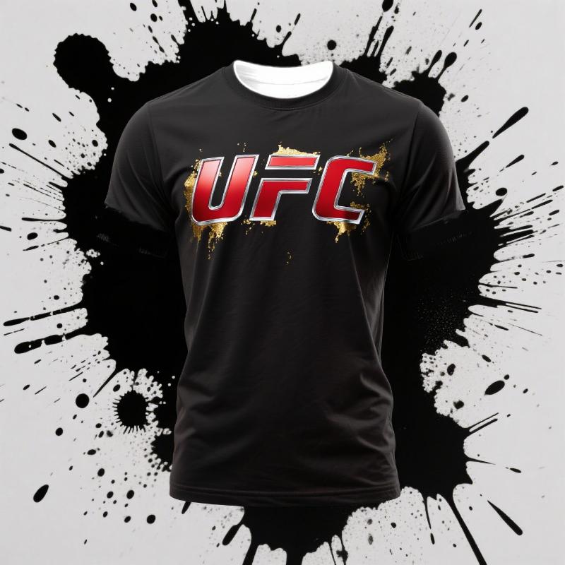 UFC Printed T-shirt Outdoor Sports Fitness Clothing Quick Drying Short Sleeved Top Boxing Training Fitness T-shirt