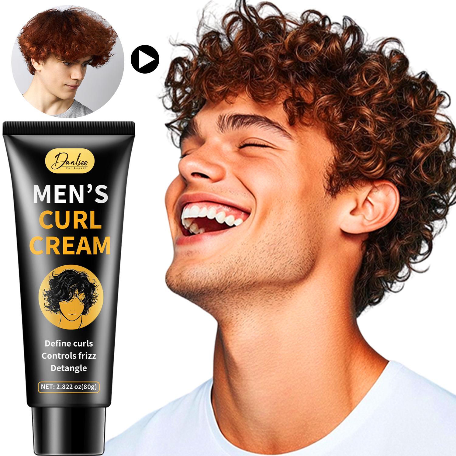 

Men s Curl Cream-Define Curls, Detangle And Controls Frizz For Hair-Flaxible Hold For Wavy, Curl And Kinky Hair, 60g