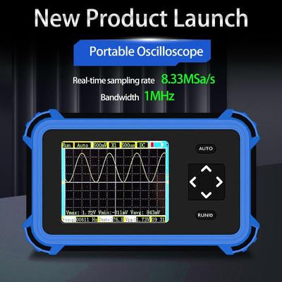Portable Digital Oscilloscope, 1MHz Bandwidth & 8.33MSa/s Sampling, ±400V Auto Trigger, DC/AC Coupling, Timer Shutdown for Electronics