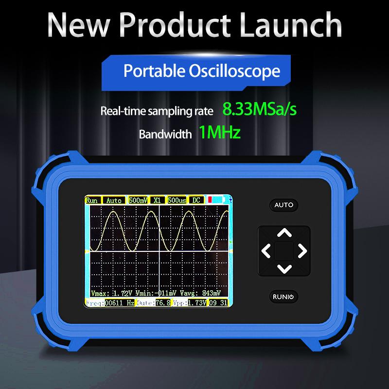 

Портативний цифровий осцилограф, смуга пропускання 1 МГц та частота дискретизації 8,33 МС/с, автозапуск ±400 В, зв язок DC/AC, таймер вимкнення для електроніки