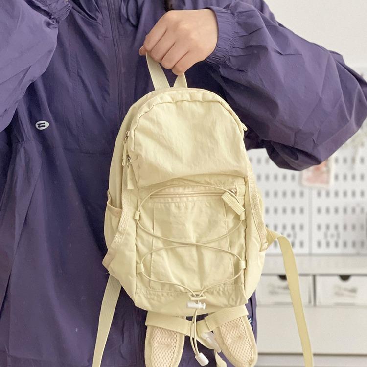 Japanese and Korean Backpack Contrasting Color Mountaineering Bag Cute Picnic School Bag Cycling Trend Matching Thin Couple Small Backpack Women