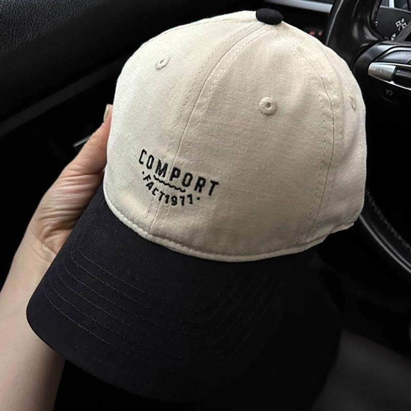 

Vintage Patchwork Women Baseball Cap Embroidered Letters Soft Top Duck Tongue Hat Ladies Girls Adjustable Casual Sun Hats Adjustable чорний