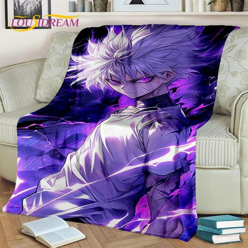 Cartoon HD HxH Anime Hunter×Hunter Blanket,Soft Throw Blanket for Home Bedroom Bed Sofa Picnic Travel Office Cover Blanket Kids