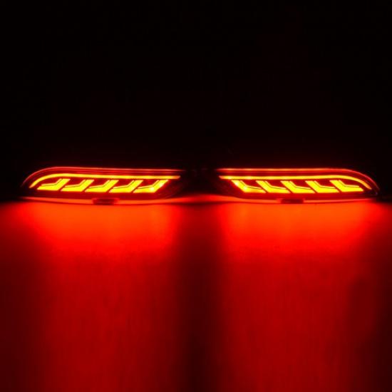 Smoked Dynamic Turn Signal Rear Fog Brake Light Reflector For Toyota Camry 18-20