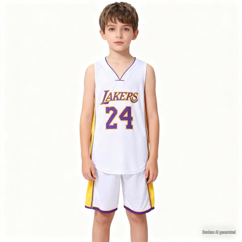 Set Maglia da Basket per Bambini - Design Numero Stella Lakers & Warriors