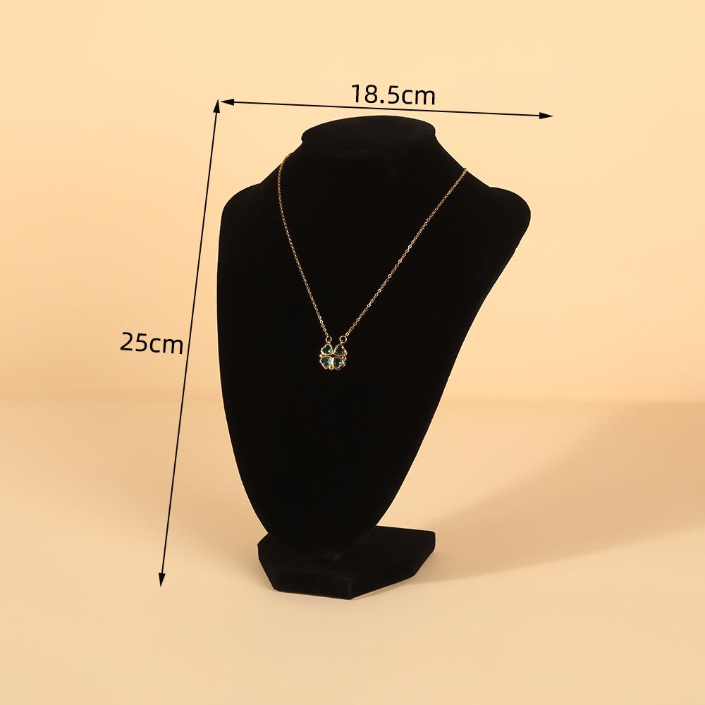 High-End Black Velvet V-Shaped Necklace Display Stand