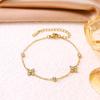 2025 Retro Zircon Four-Leaf Clover Bracelet: Women's Light Luxury Floral Jewelry
