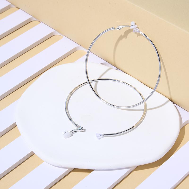 Women Hoop Earrings Classic Small Big Circle Trend Clip Earrings Without Piercing Fashion Gold Silver Plating Rings