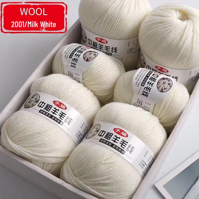 Silk Wool Acrylic Blend Medium Thickness Yarn, 4-Strand, for Hand Knitting Sweaters and Jackets