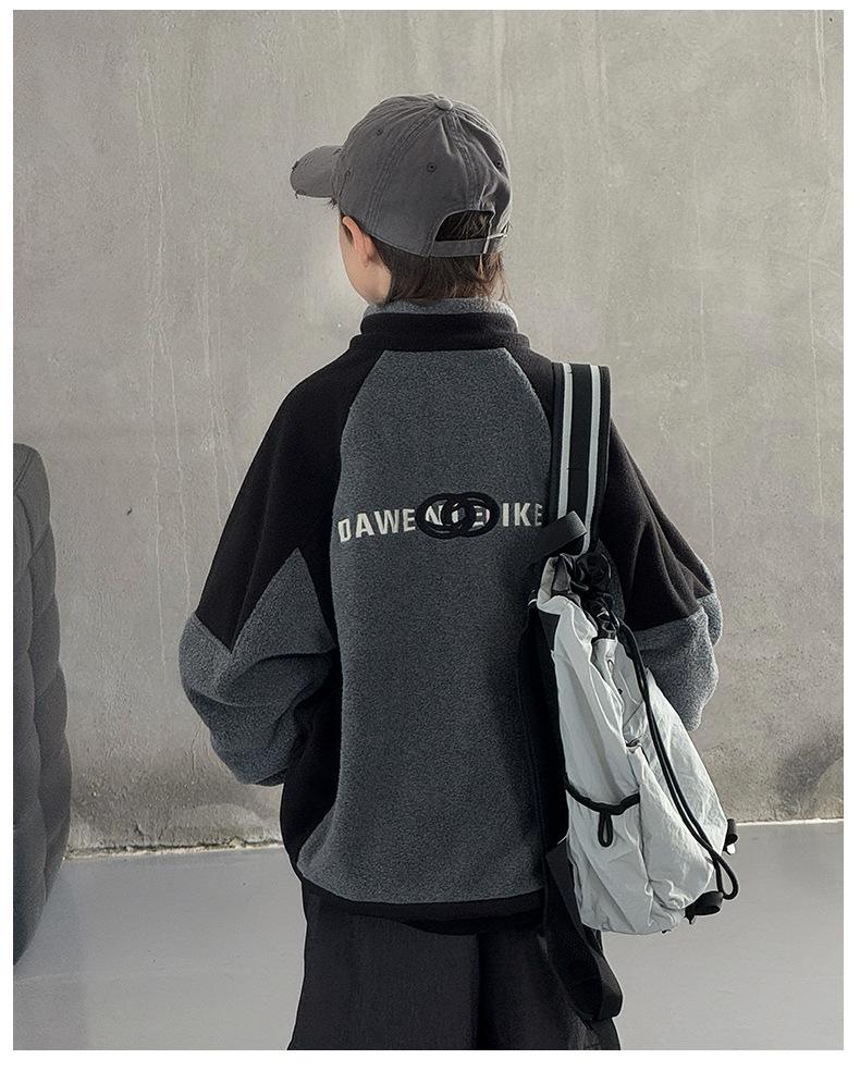 Boys' 2025 Fleece-Lined Waterproof Windproof Autumn/Winter Jacket