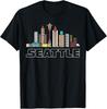 Grunge Seattle Skyline Distressed Look Design T-Shirt Unisex T-Shirt