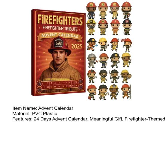Firefighter Tribute Advent Calendar Christmas Countdown Calendar with 24 Mini Firefighter Figurines Firefighter-Themed Xmas Advent Calendar
