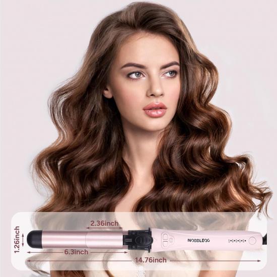 Вращающаяся плойка, NOBBLEQG Автоматическая плойка с зажимом, Глобальное напряжение, 5 режимов нагрева, Вращающийся на 360° шнур питания, Автоматический сброс