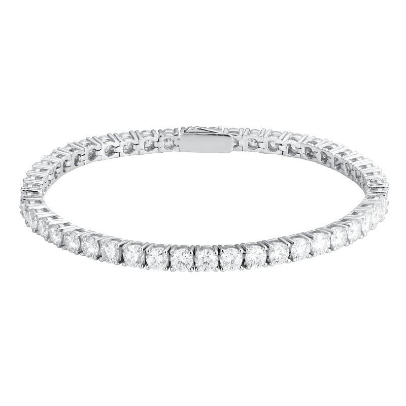 2/2.5/3/4/5mm Moissanite Tennis Bracelet 925 Silver Plated White Gold Bracelet for Women Man Sparkling Party Jewelry