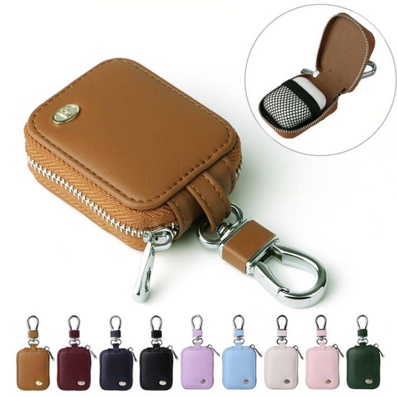 Compact Lightweight Travel Headphone Storage Case Women Men Wireless Earphones Earbud Protective Zipper Carrying Pouch with Keychain