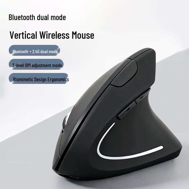 Ergonomic Optical Bluetooth Vertical Mouse with Side Buttons, Power-Saving, Long Battery Life for Gaming and Office Use.