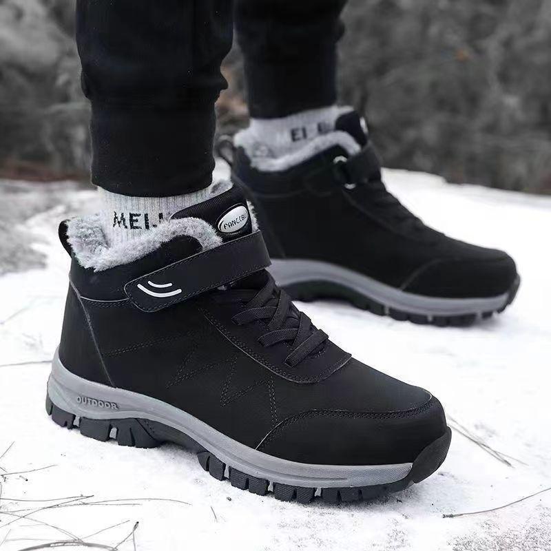 Winter Plus Velvet Men Shoe Warm Snow Boots High Top Outdoor Thick-soled Shoes Men Casual Shoes Man Cotton Shoes Botines Botas