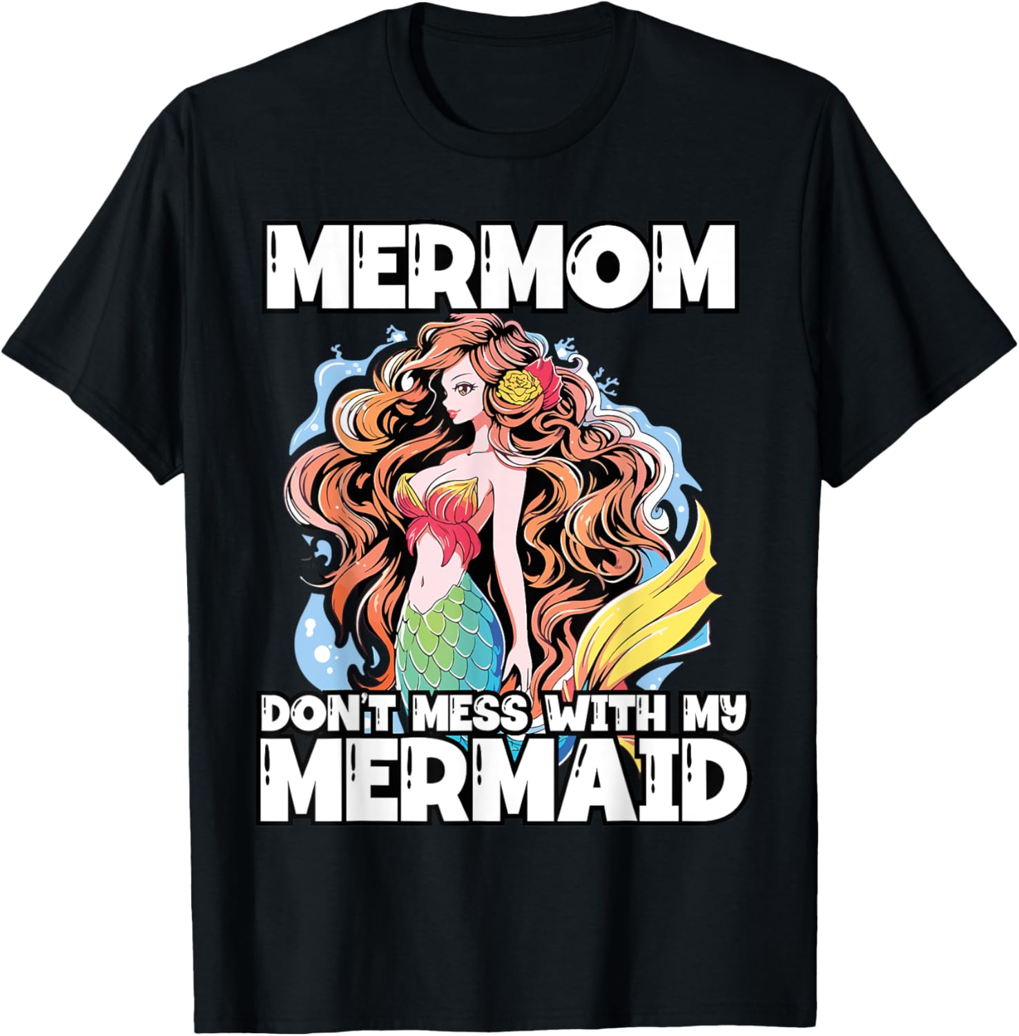 Mermaid Mom Mermaid Security Mermaid Lover Mama Mothers Day T-Shirt S разноцветный
