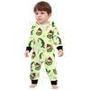 Parent-Christmas Printed Parent-Child Hooded Zip One-piece Homewear