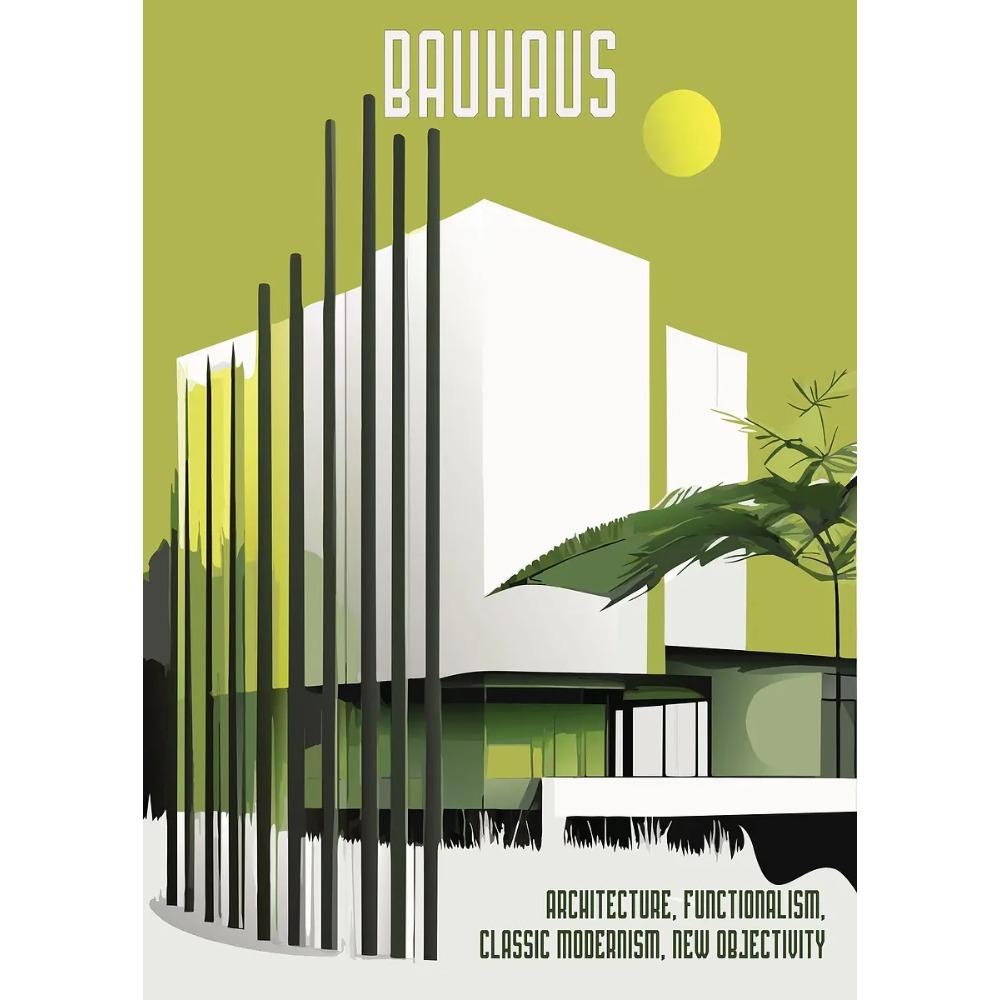 Bauhaus Moderne Architektur Poster Linien und Minimalistische Architekten Drucke Leinwand Malerei Wandkunst Bild Heim Wohnzimmer Dekor