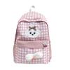 Schoolbag schoolbag 1011 new large-capacity fresh plaid Japanese summer backpack student girl cute puppy backpack
